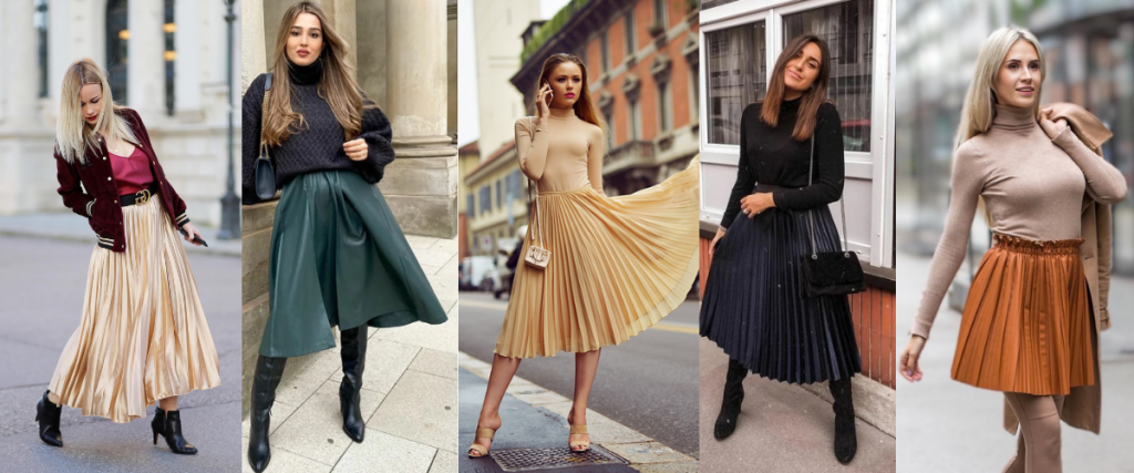 pleated skirts1 1024x427 - Street fashion for ladies and girls